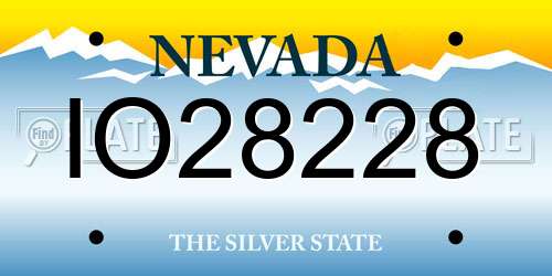 IO28228 Nevada License Plate