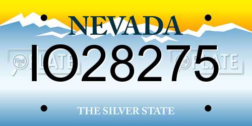 IO28275 Nevada License Plate