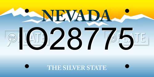 IO28775 Nevada License Plate