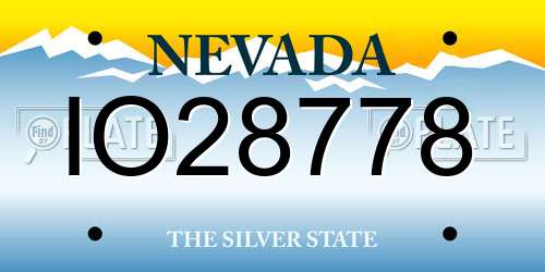 IO28778 Nevada License Plate