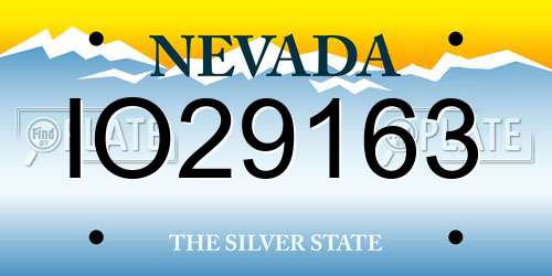 IO29163 Nevada License Plate