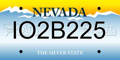IO2B225 Nevada License Plate