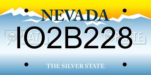 IO2B228 Nevada License Plate