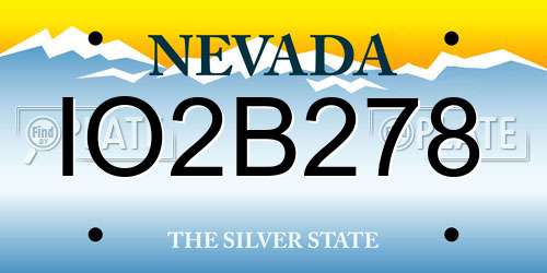IO2B278 Nevada License Plate