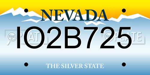 IO2B725 Nevada License Plate