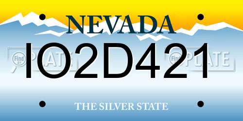 IO2D421 Nevada License Plate
