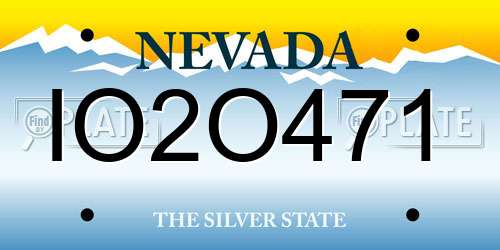 IO2O471 Nevada License Plate