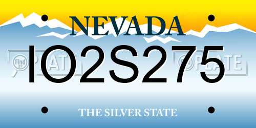 IO2S275 Nevada License Plate