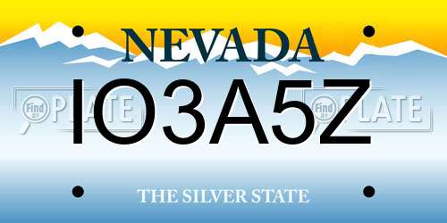IO3A5Z Nevada License Plate