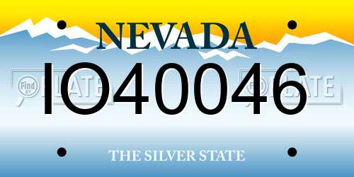 IO40046 Nevada License Plate