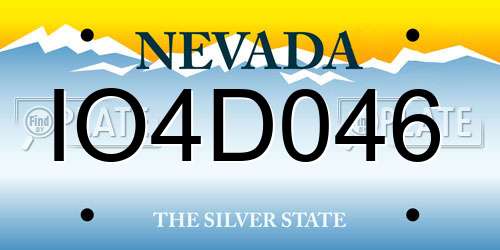 IO4D046 Nevada License Plate