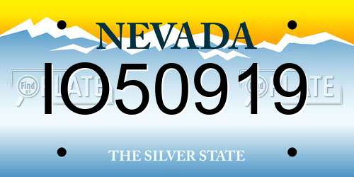 IO50919 Nevada License Plate