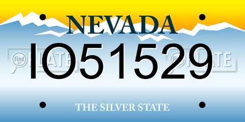 IO51529 Nevada License Plate