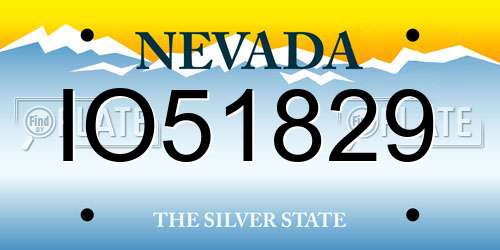 IO51829 Nevada License Plate