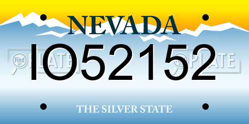 IO52152 Nevada License Plate