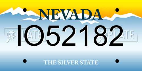 IO52182 Nevada License Plate