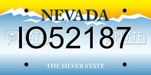 IO52187 Nevada License Plate