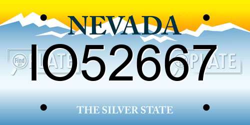 IO52667 Nevada License Plate