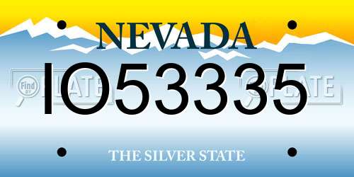 IO53335 Nevada License Plate
