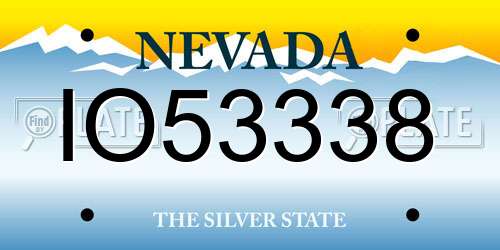 IO53338 Nevada License Plate