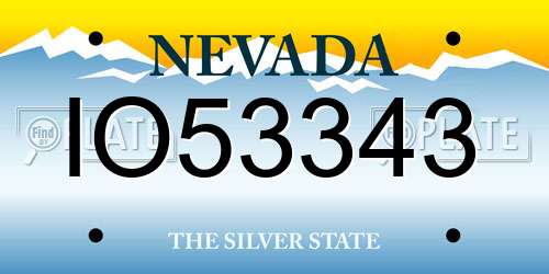 IO53343 Nevada License Plate