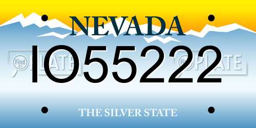 IO55222 Nevada License Plate