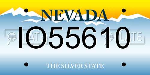 IO55610 Nevada License Plate