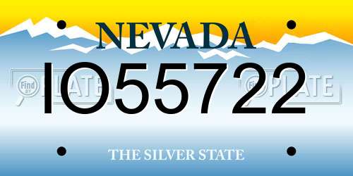 IO55722 Nevada License Plate