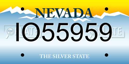 IO55959 Nevada License Plate