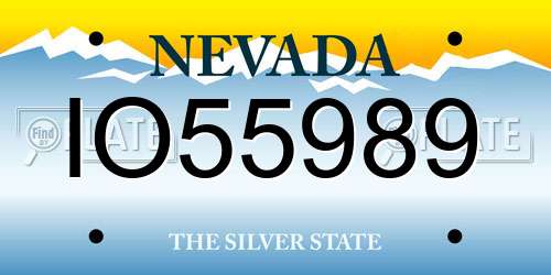 IO55989 Nevada License Plate