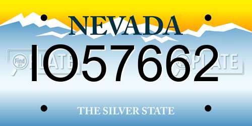 IO57662 Nevada License Plate