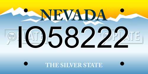 IO58222 Nevada License Plate