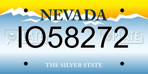 IO58272 Nevada License Plate
