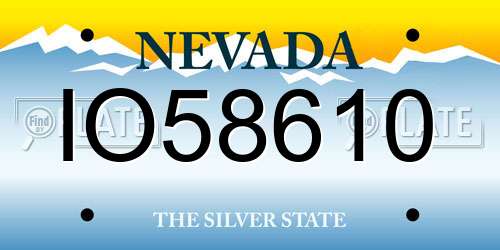 IO58610 Nevada License Plate