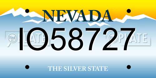 IO58727 Nevada License Plate
