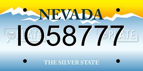 IO58777 Nevada License Plate