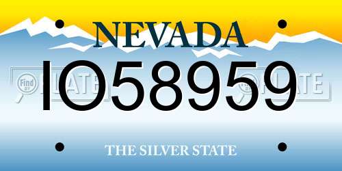 IO58959 Nevada License Plate