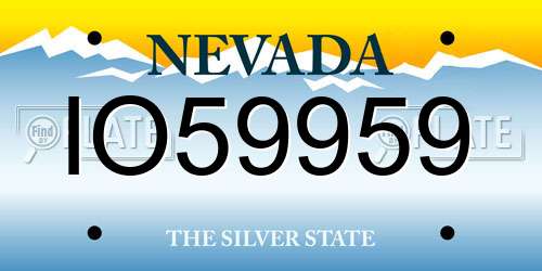IO59959 Nevada License Plate
