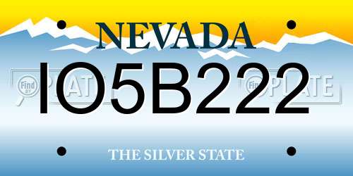 IO5B222 Nevada License Plate