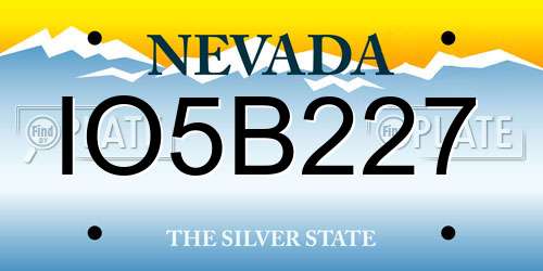 IO5B227 Nevada License Plate