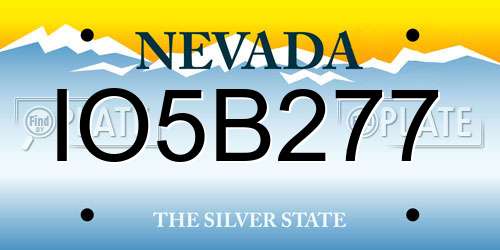 IO5B277 Nevada License Plate