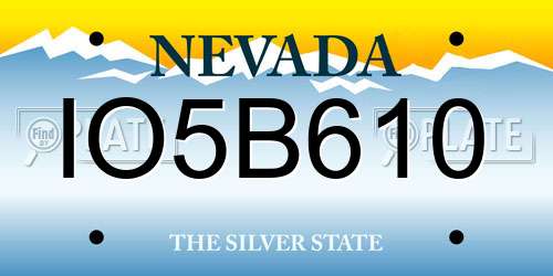 IO5B610 Nevada License Plate