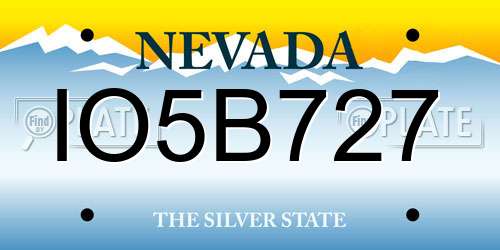 IO5B727 Nevada License Plate