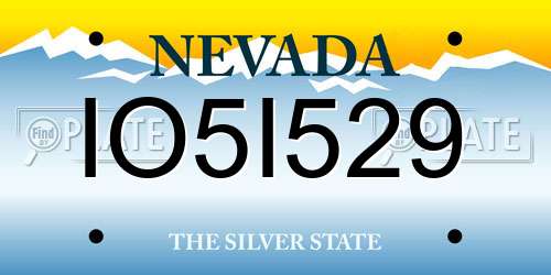IO5I529 Nevada License Plate