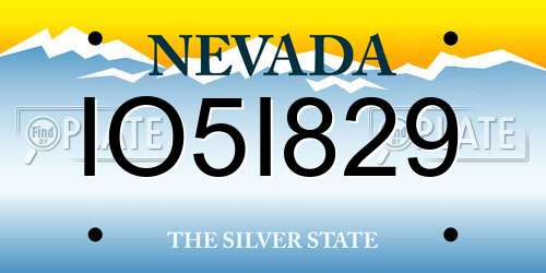 IO5I829 Nevada License Plate