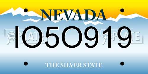 IO5O919 Nevada License Plate