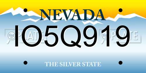 IO5Q919 Nevada License Plate