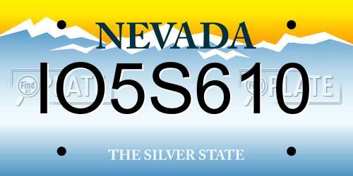 IO5S610 Nevada License Plate