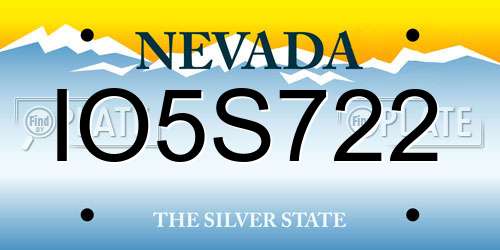 IO5S722 Nevada License Plate