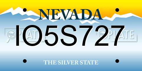 IO5S727 Nevada License Plate